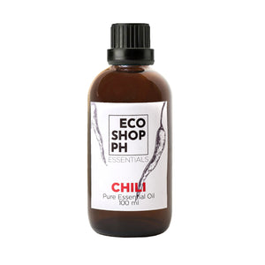 Chili Essential Oil 100ml sold in amber glass bottle with dripper in stock in Eco Shop Ph - Zero Waste Philippines - Metro Manila