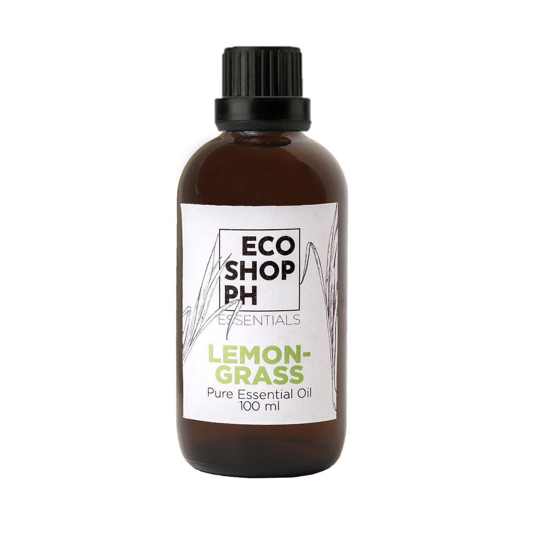 Wholesale Supplier Lemongrass Essential Oil 100ml sold in amber glass bottle with dripper in stock in Eco Shop Ph - Zero Waste Philippines - Metro Manila