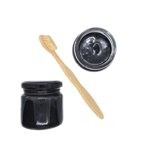 Natural Charcoal Toothpaste, stored in a glass jar, vegan and natural - Eco Shop PH Zero Waste Philippines Metro Manila