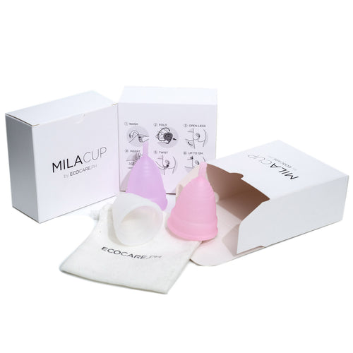 Mila Cup - Menstrual Cup, medical grade silicon, white, purple and pink color -  In Stock in Pasig City, Metro Manila, Philippines - Eco Shop PH - Zero Waste Philippines