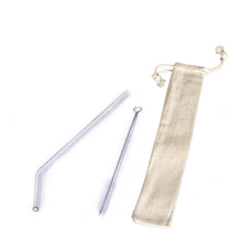 Bended Glass Straw Set with Linen Pouch - high quality borosilicate glass - Eco Shop PH Zero Waste Philippines Metro Manila