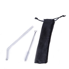 Bended Glass Straw Set with black Pouch - high quality borosilicate glass - Eco Shop PH Zero Waste Philippines Metro Manila