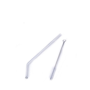 Bended Glass Straw with Cleaning Brush - high quality borosilicate glass - Eco Shop PH Zero Waste Philippines Metro Manila