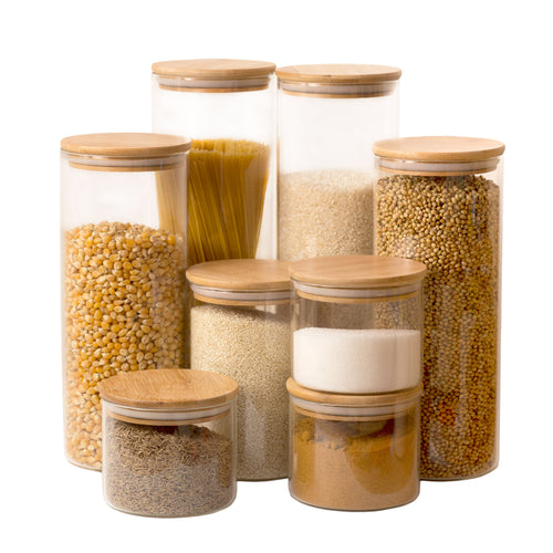 Glass Jars with Bamboo Lid, various sizes - high quality borosilicate glass - Eco Shop PH Zero Waste Philippines Metro Manila